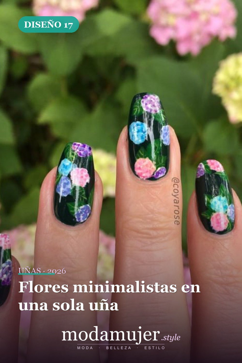 Flores minimalistas en una sola uña — Artista de Instagram pinta sus uñas con diseños florales