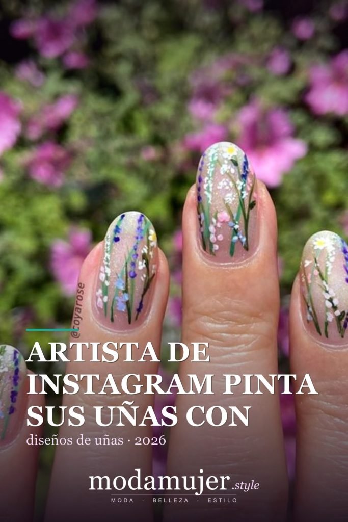 Artista de Instagram pinta sus uñas con diseños florales - ModaMujer