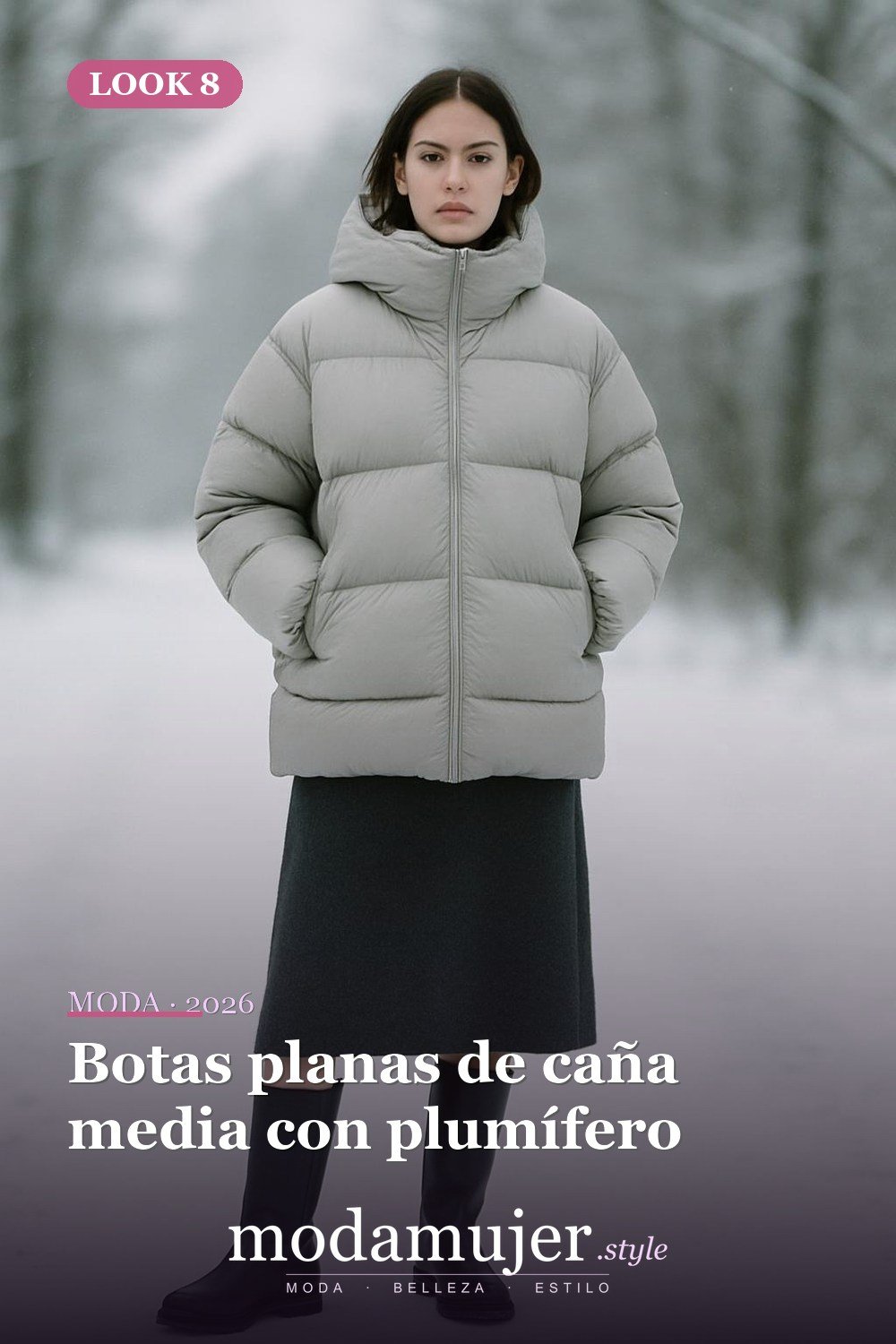 Botas planas de caña media con plumífero — Botas y abrigos para el invierno 2026: 12 combinaciones con estilo Botas planas de caña media con plumífero — Botas y abrigos para el invierno 2026: 12 combinaciones con estilo