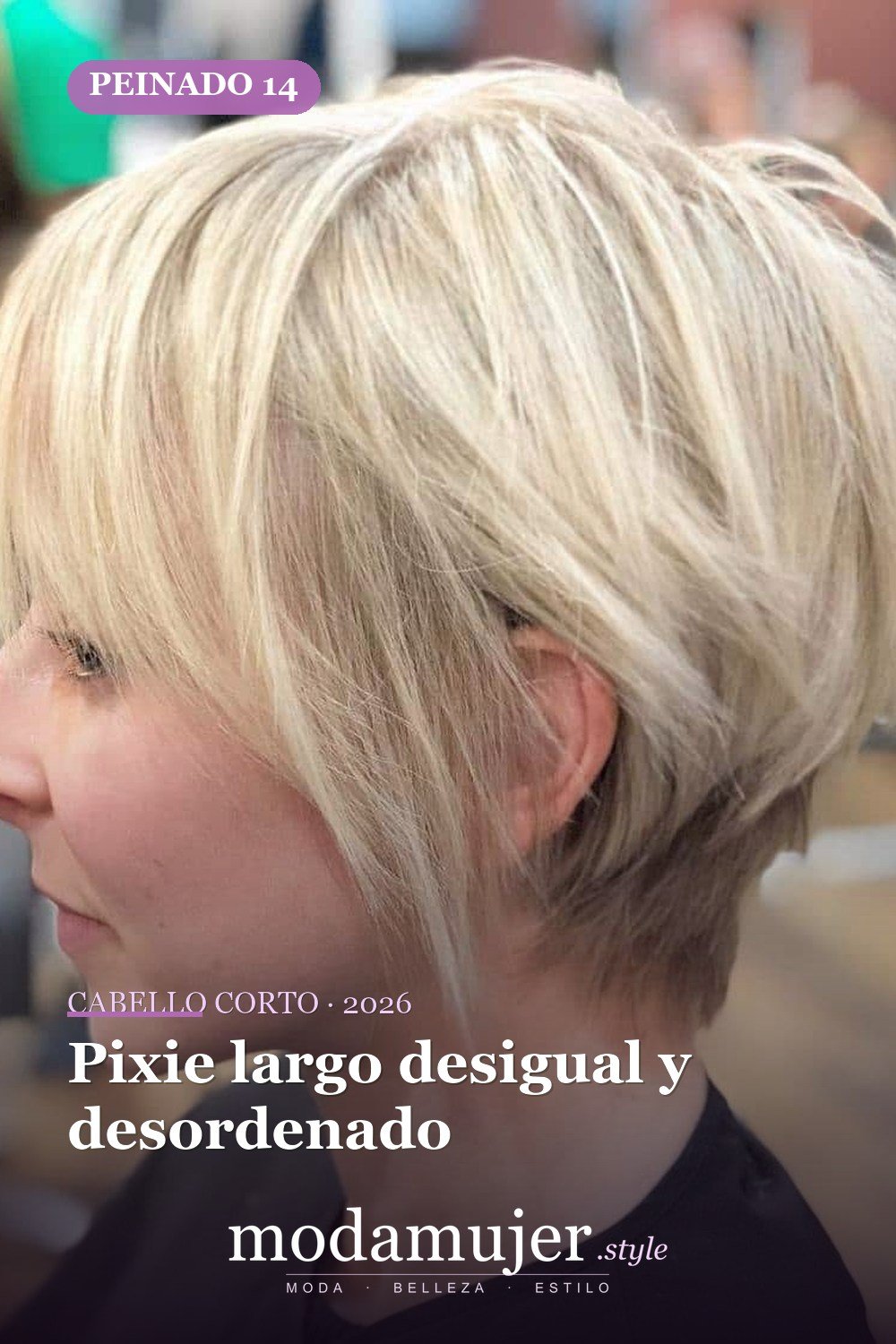 Pixie largo desigual y desordenado — corte de cabello corto y picado para 2026