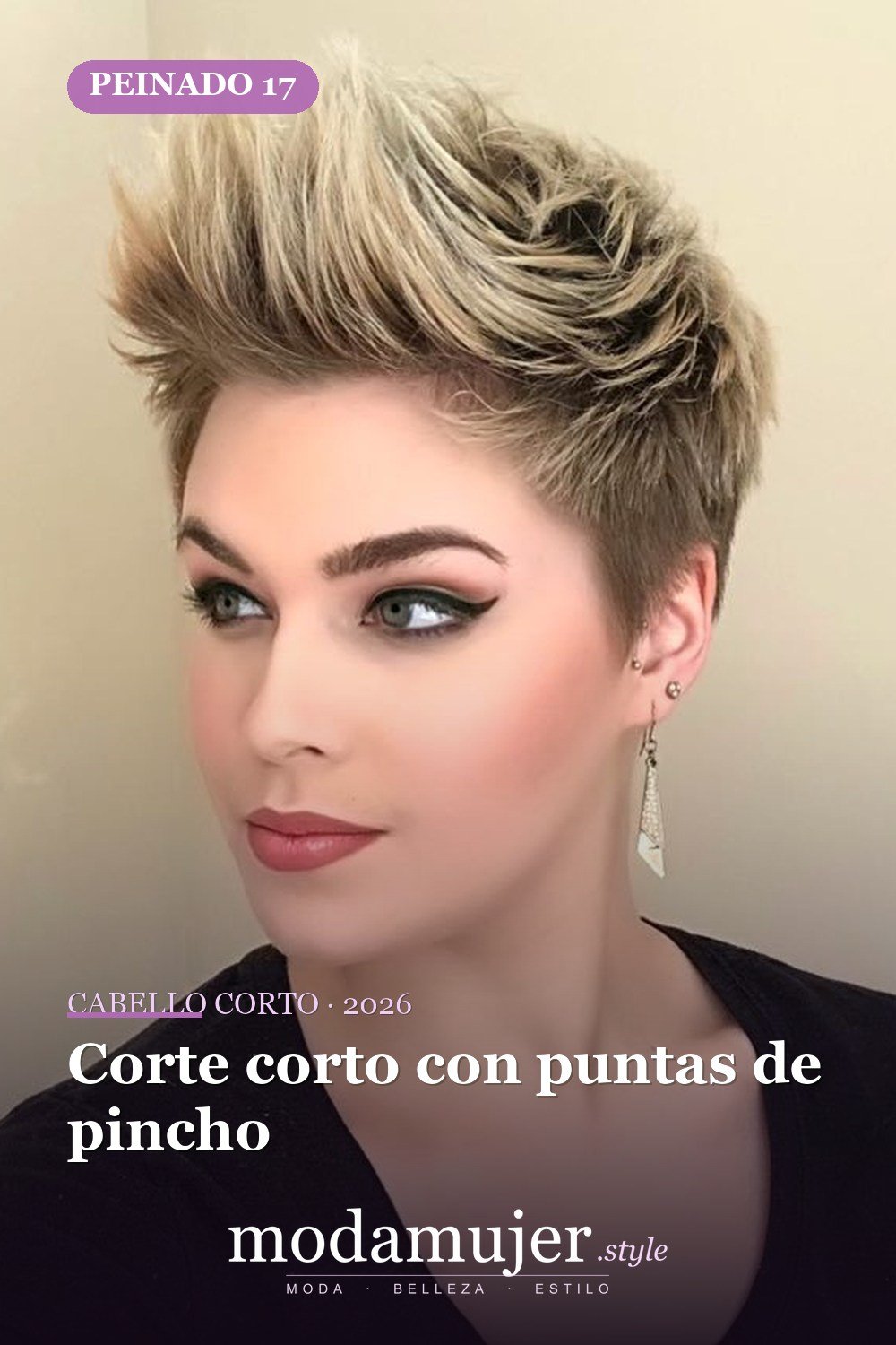 Corte corto con puntas de pincho — corte de cabello corto y picado para 2026