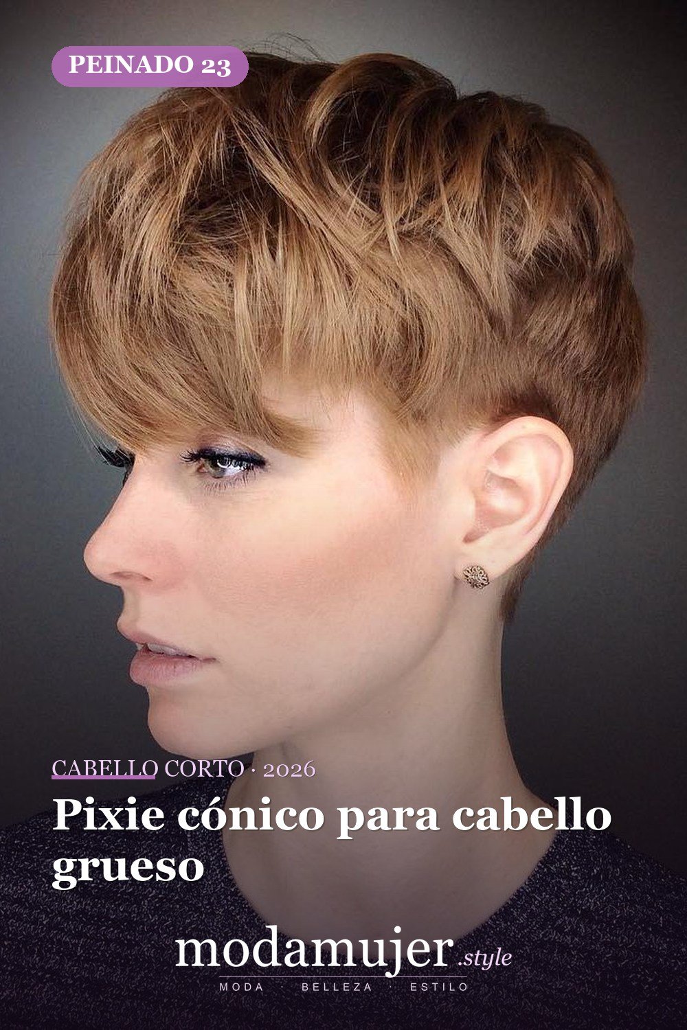 Pixie cónico para cabello grueso — corte de cabello corto y picado para 2026