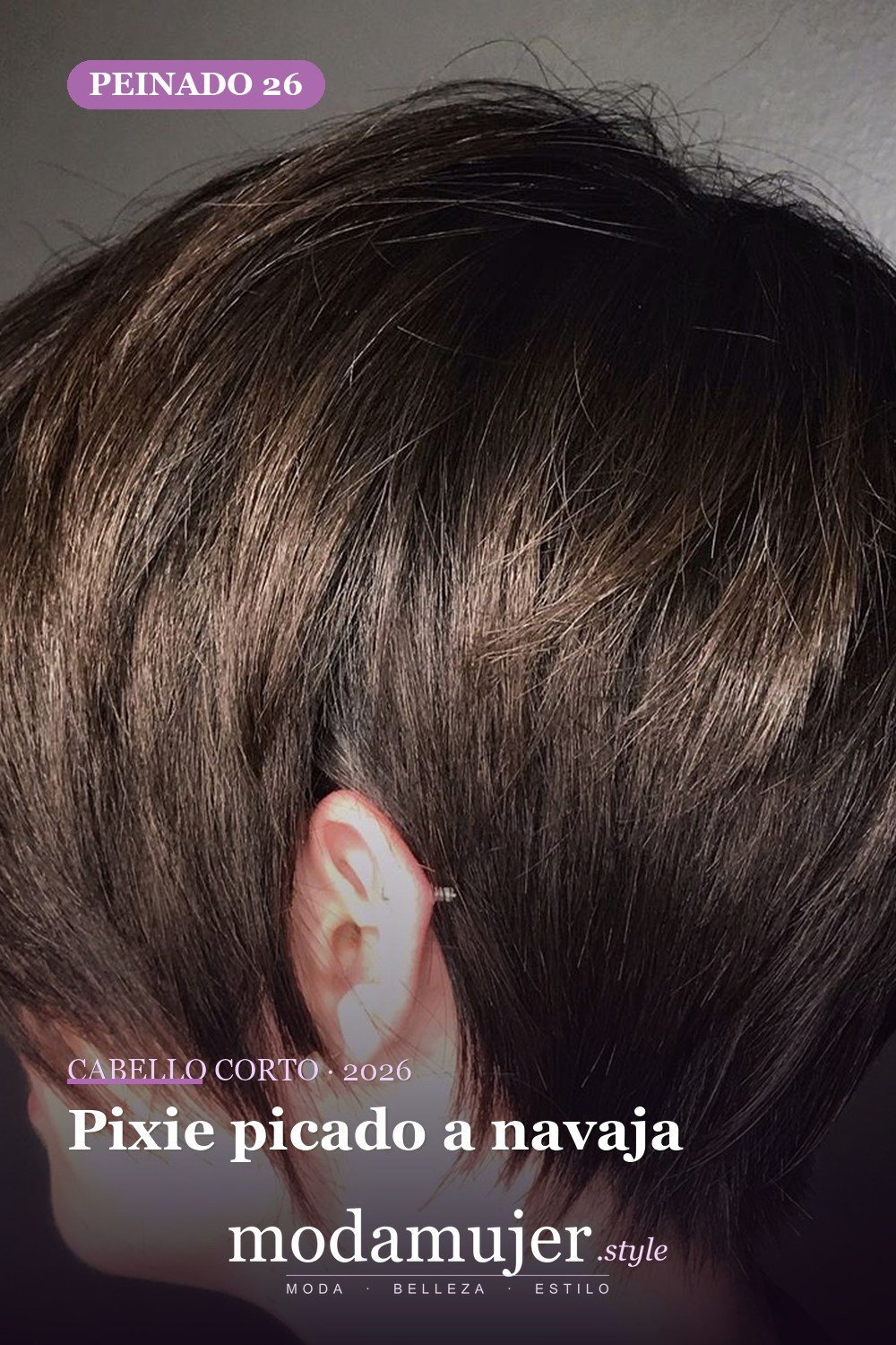 Pixie picado a navaja — corte de cabello corto y picado para 2026