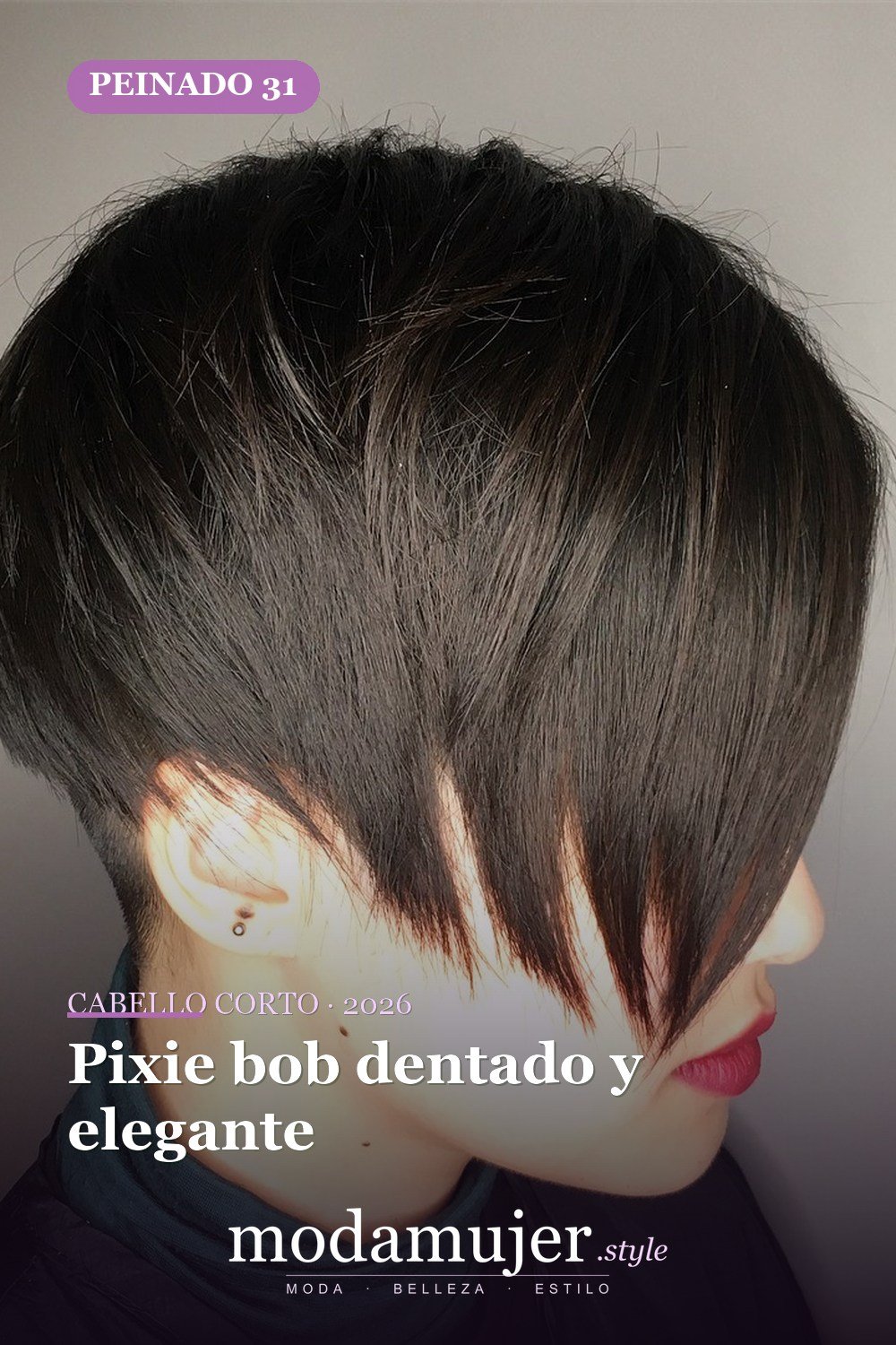 Pixie bob dentado y elegante — corte de cabello corto y picado para 2026