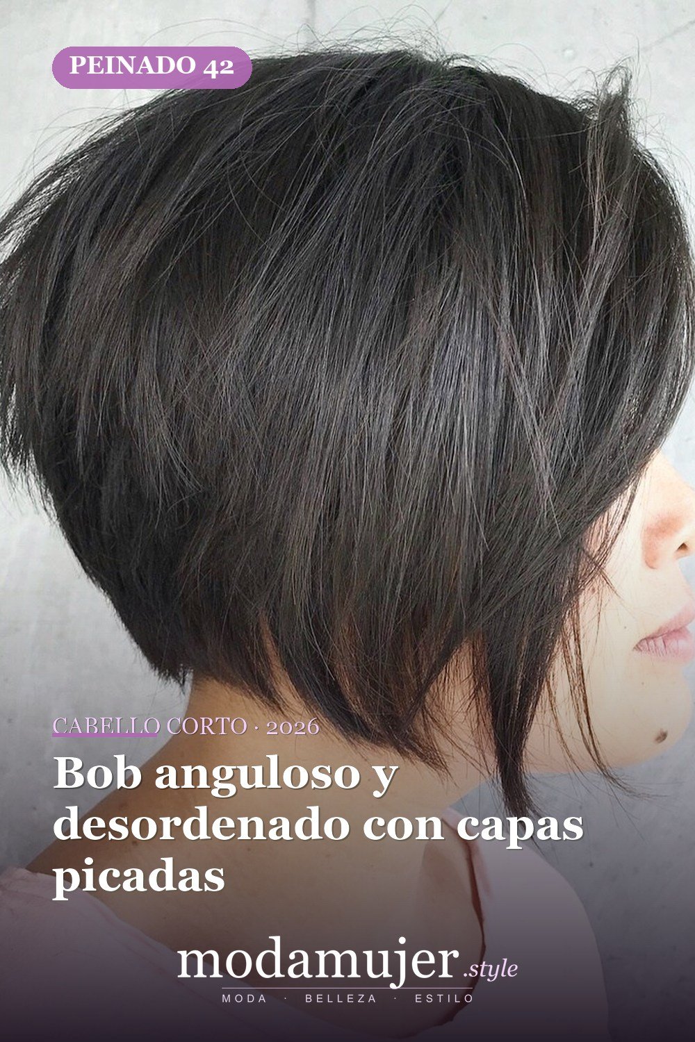 Bob anguloso y desordenado con capas picadas — corte de cabello corto y picado para 2026