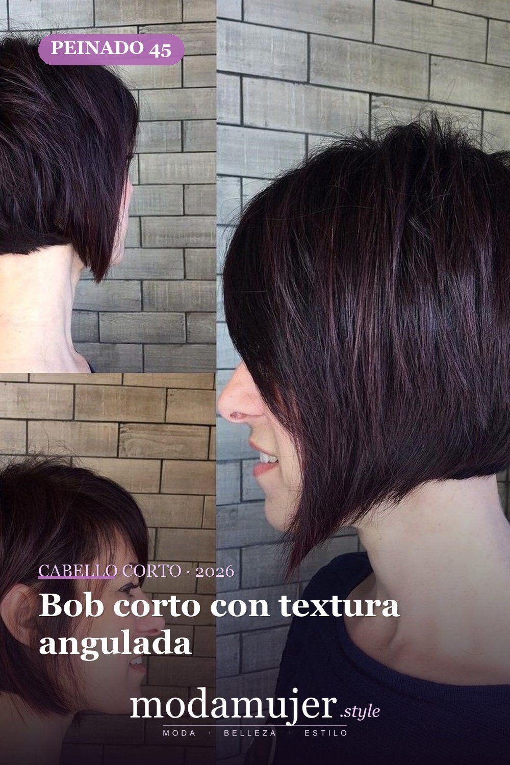 Bob corto con textura angulada — corte de cabello corto y picado para 2026