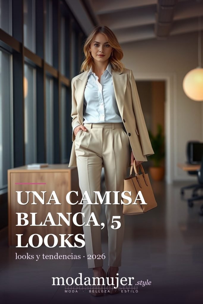 Una camisa blanca, 5 looks: del trabajo al fin de semana en 2026 - ModaMujer