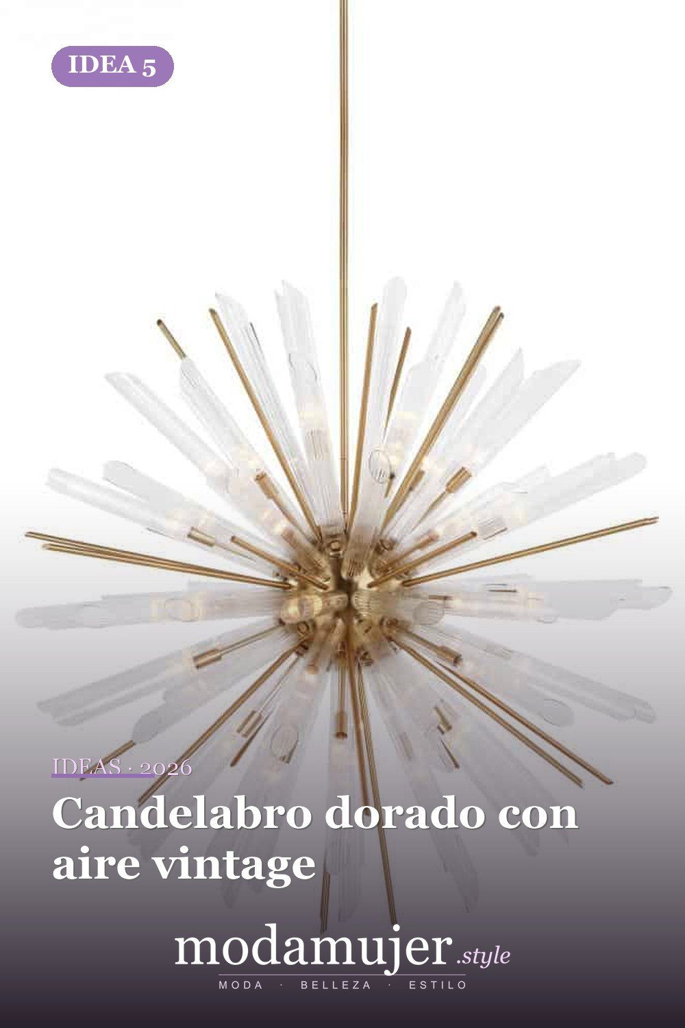 Candelabro dorado con aire vintage — Candelabros para habitaciones que completarán tu renovación personal