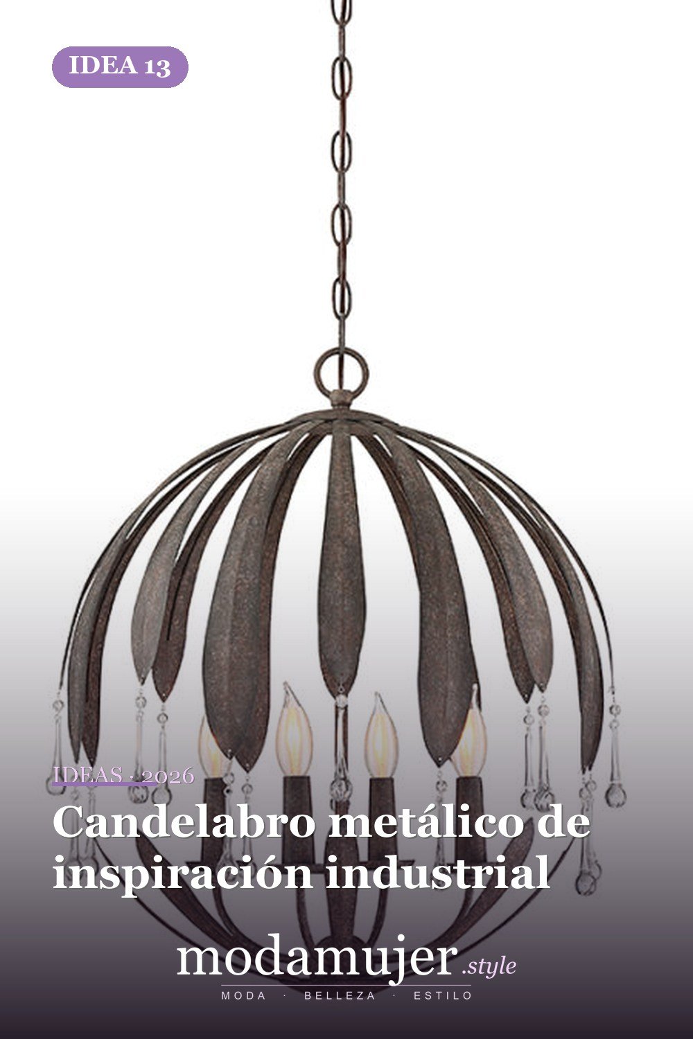 Candelabro metálico de inspiración industrial — Candelabros para habitaciones que completarán tu renovación personal