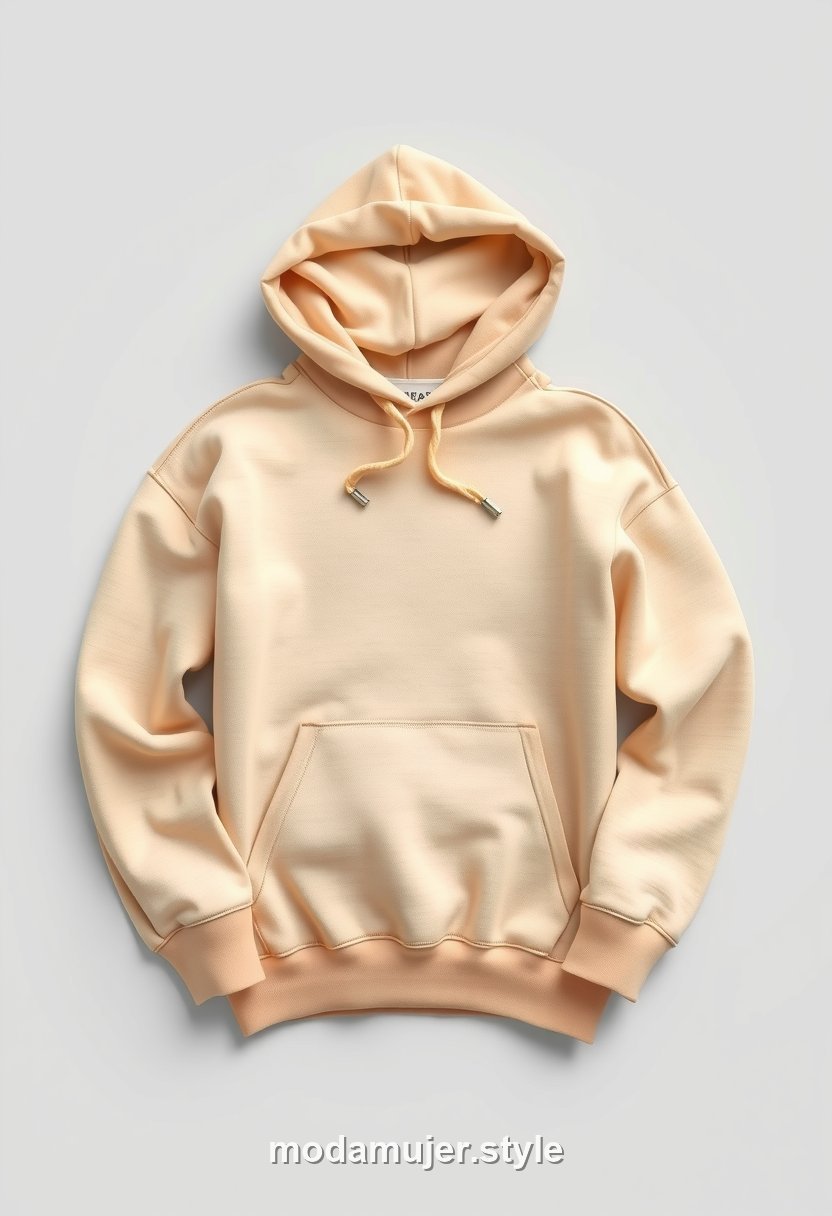 Sudadera con capucha en color neutro