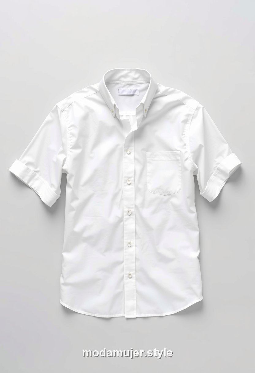 Camisa blanca clásica de popelín