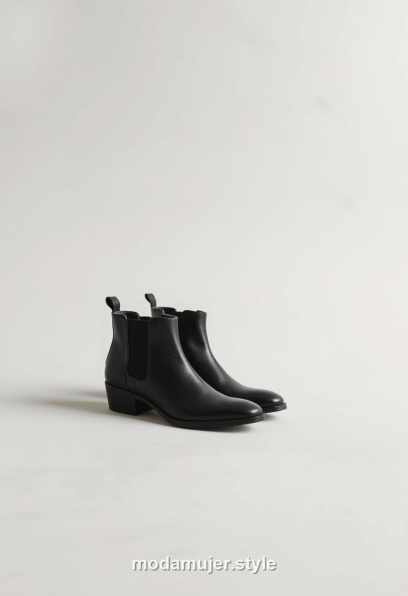 Botines de tacón medio negros