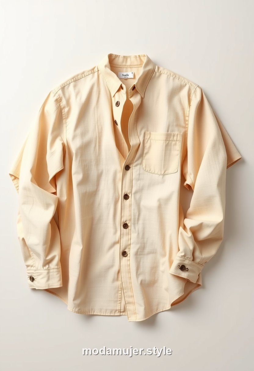 Camisa de lino beige holgada