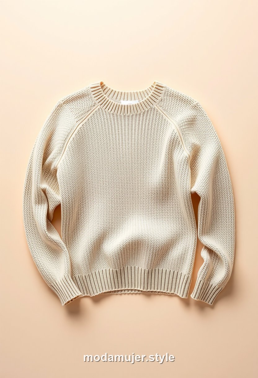 Jersey de punto fino en color neutro