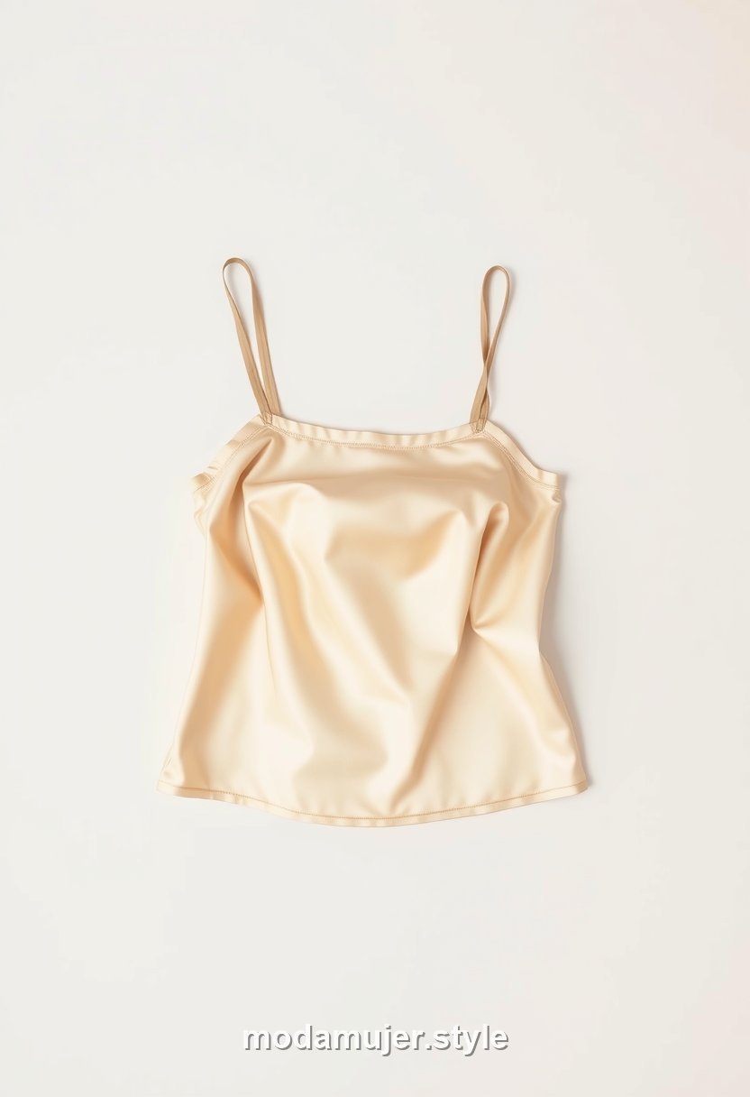 Top satinado elegante de tirantes
