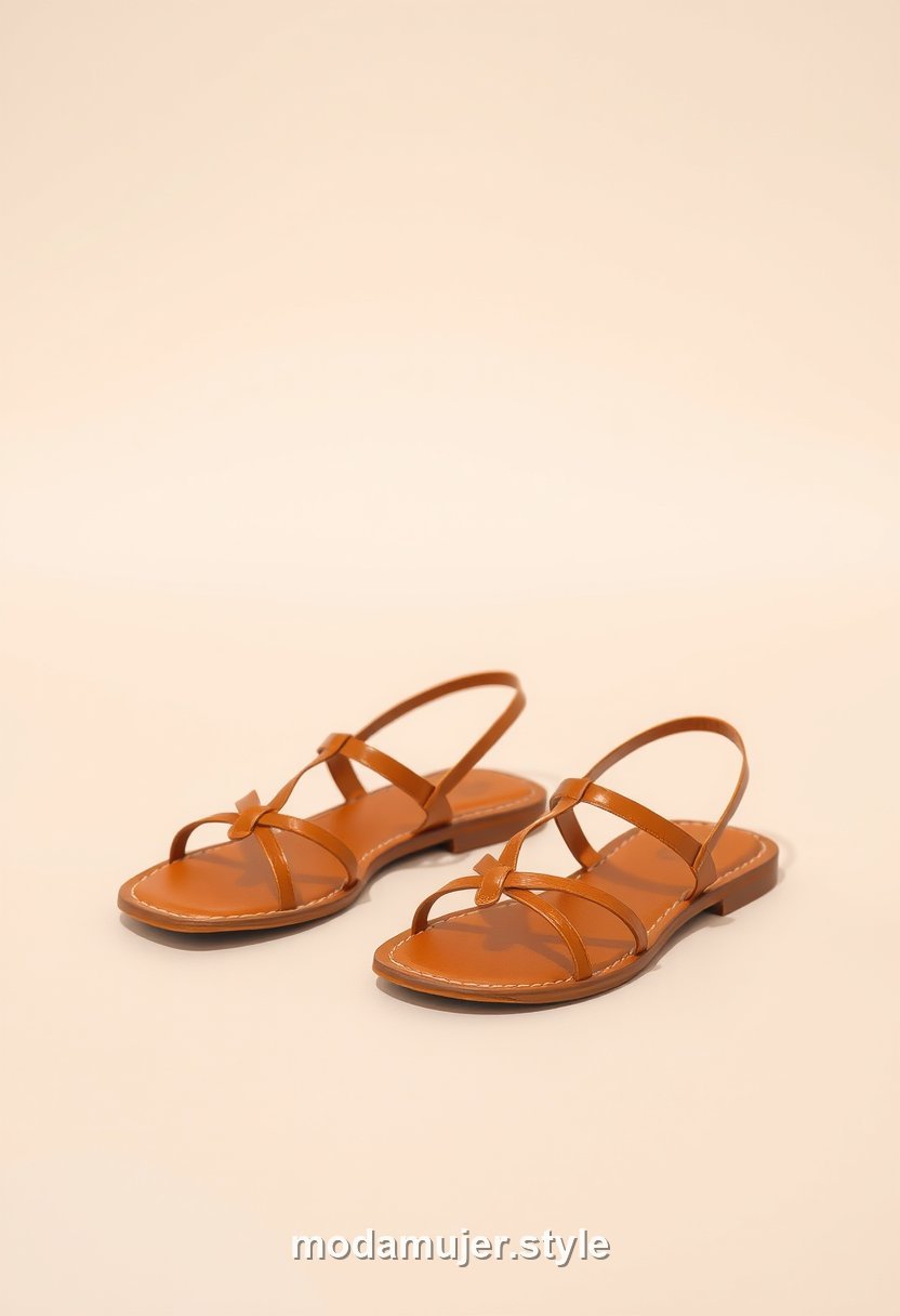 Sandalias planas elegantes de tiras