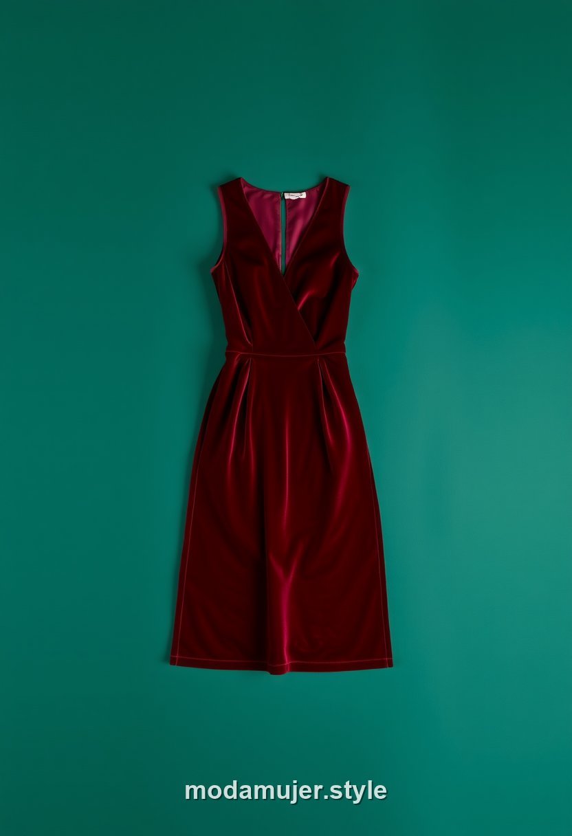 Vestido midi de terciopelo