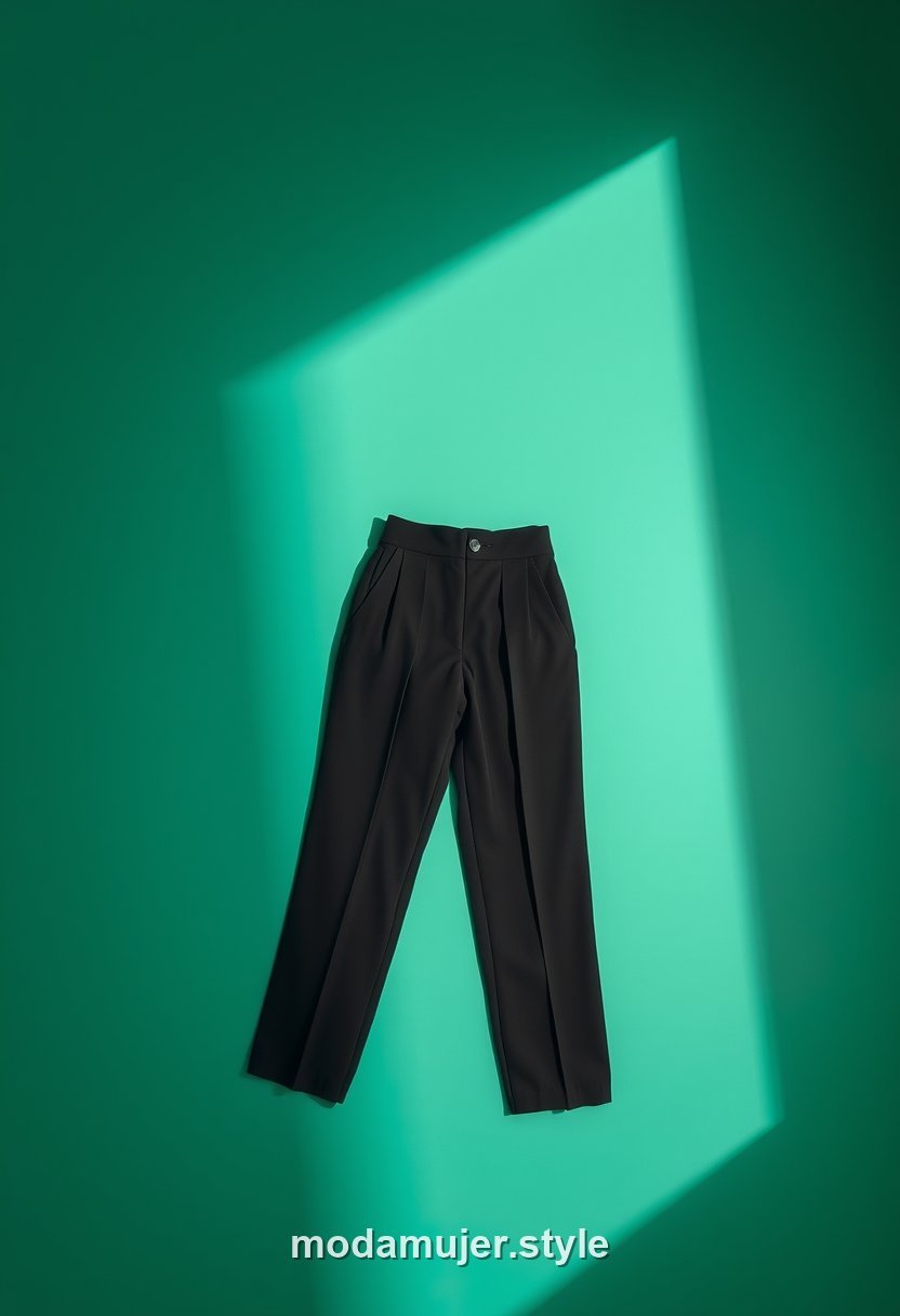 Pantalón de vestir negro de tiro alto