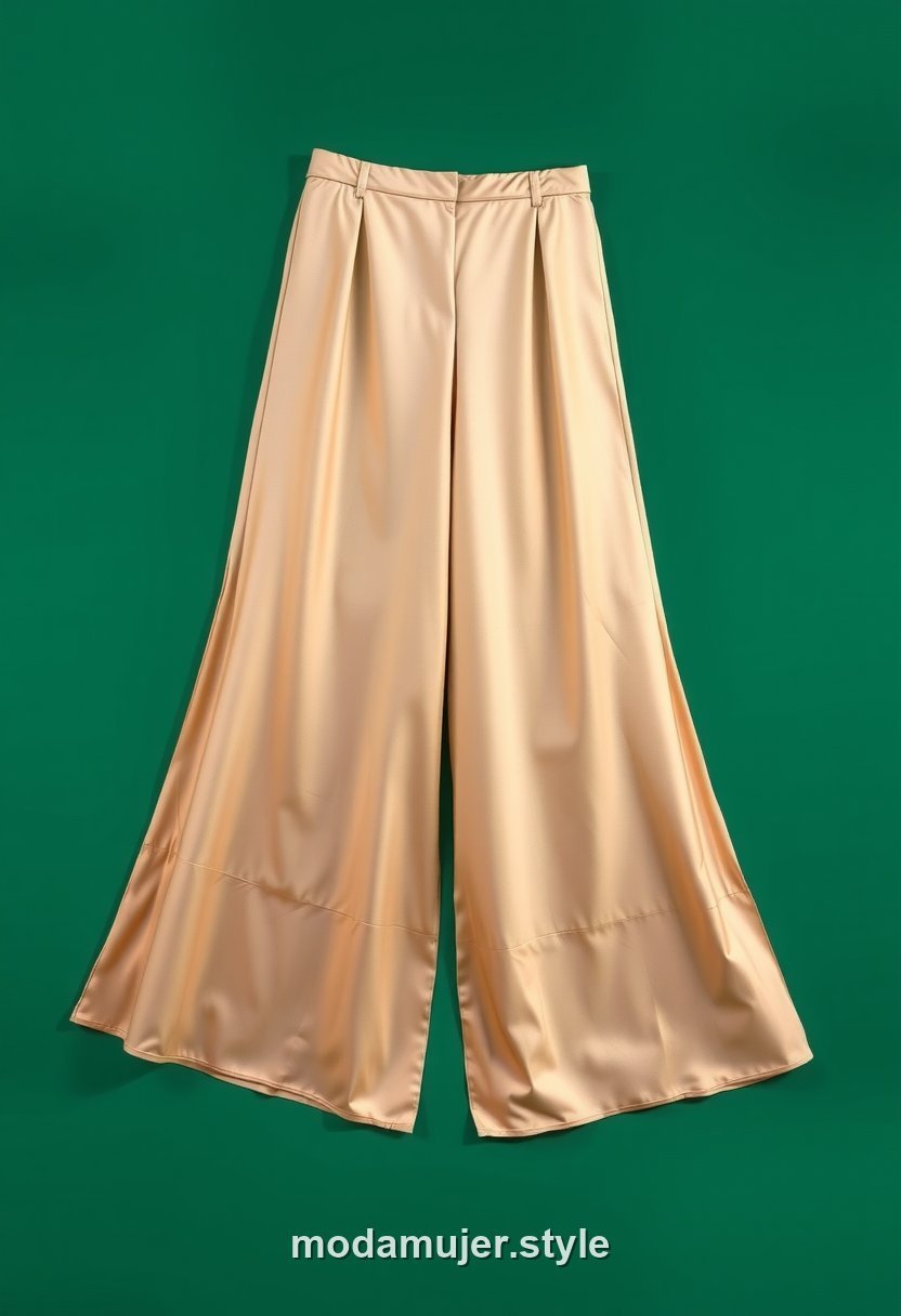 Pantalón palazzo satinado fluido