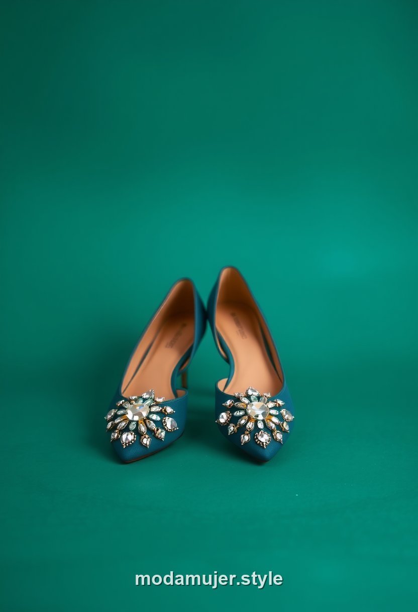 Zapatos planos joya con brillo