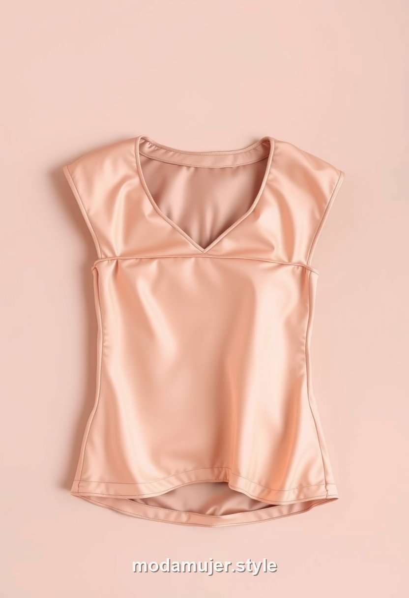Top elegante satinado de fiesta