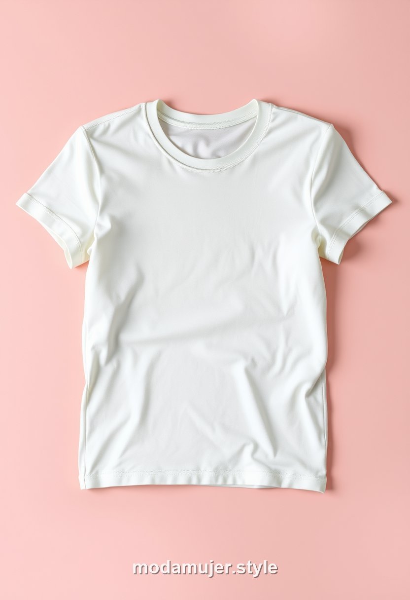 Camiseta blanca favorecedora de algodón