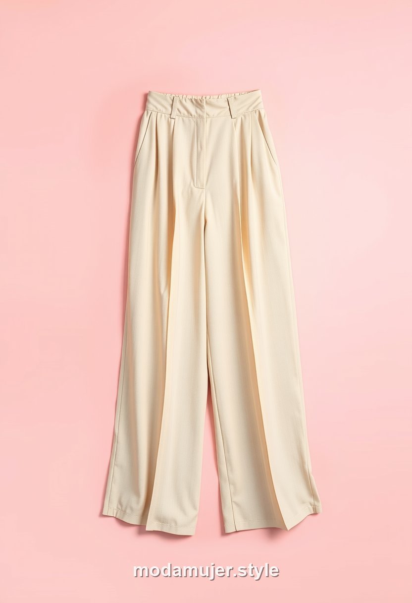 Pantalón fluido elegante de tiro alto