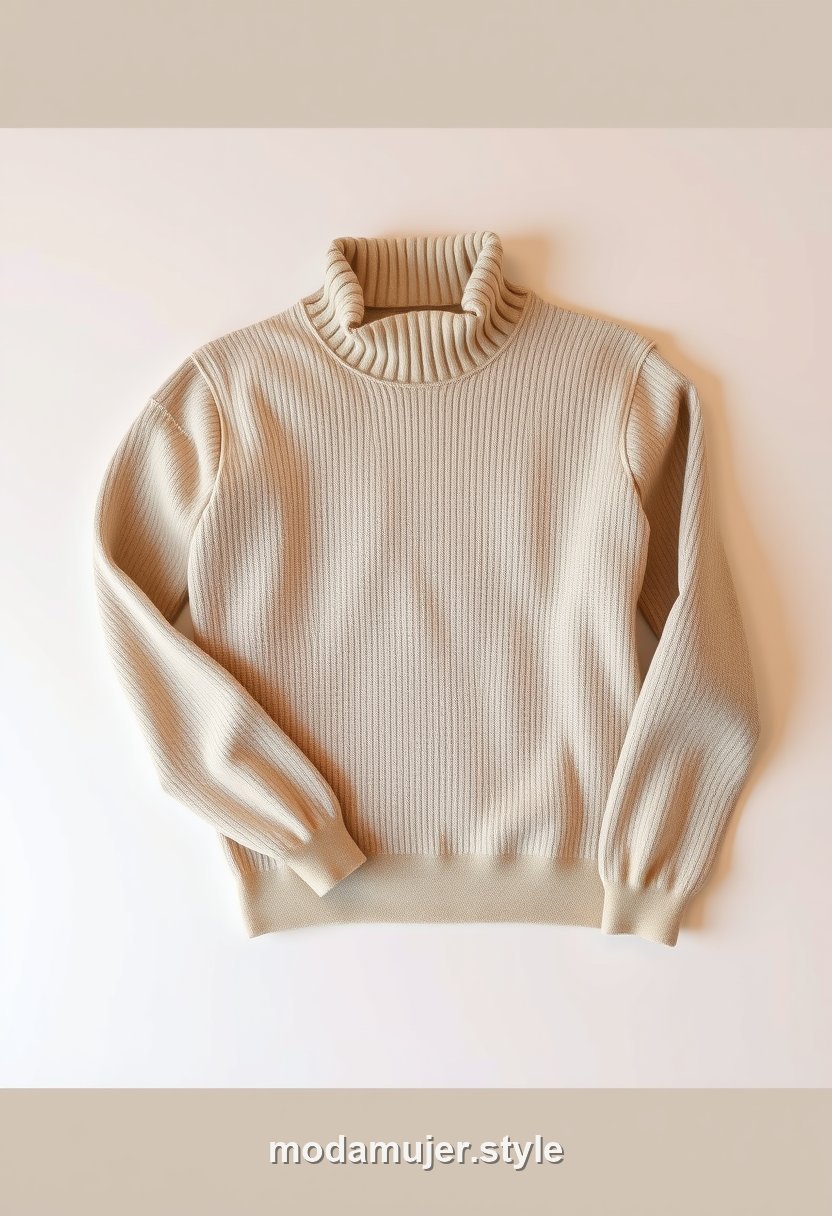 Jersey de cuello alto en color neutro