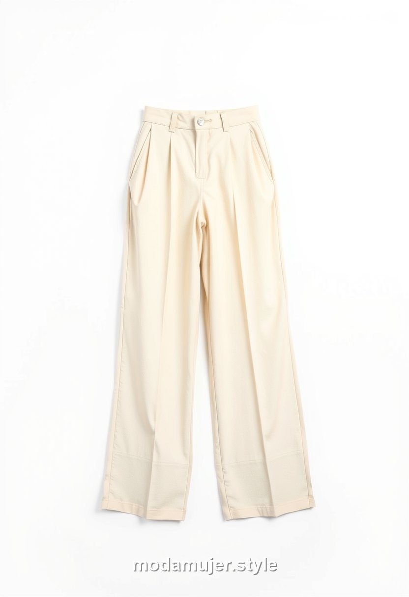 Pantalón ancho en color crudo