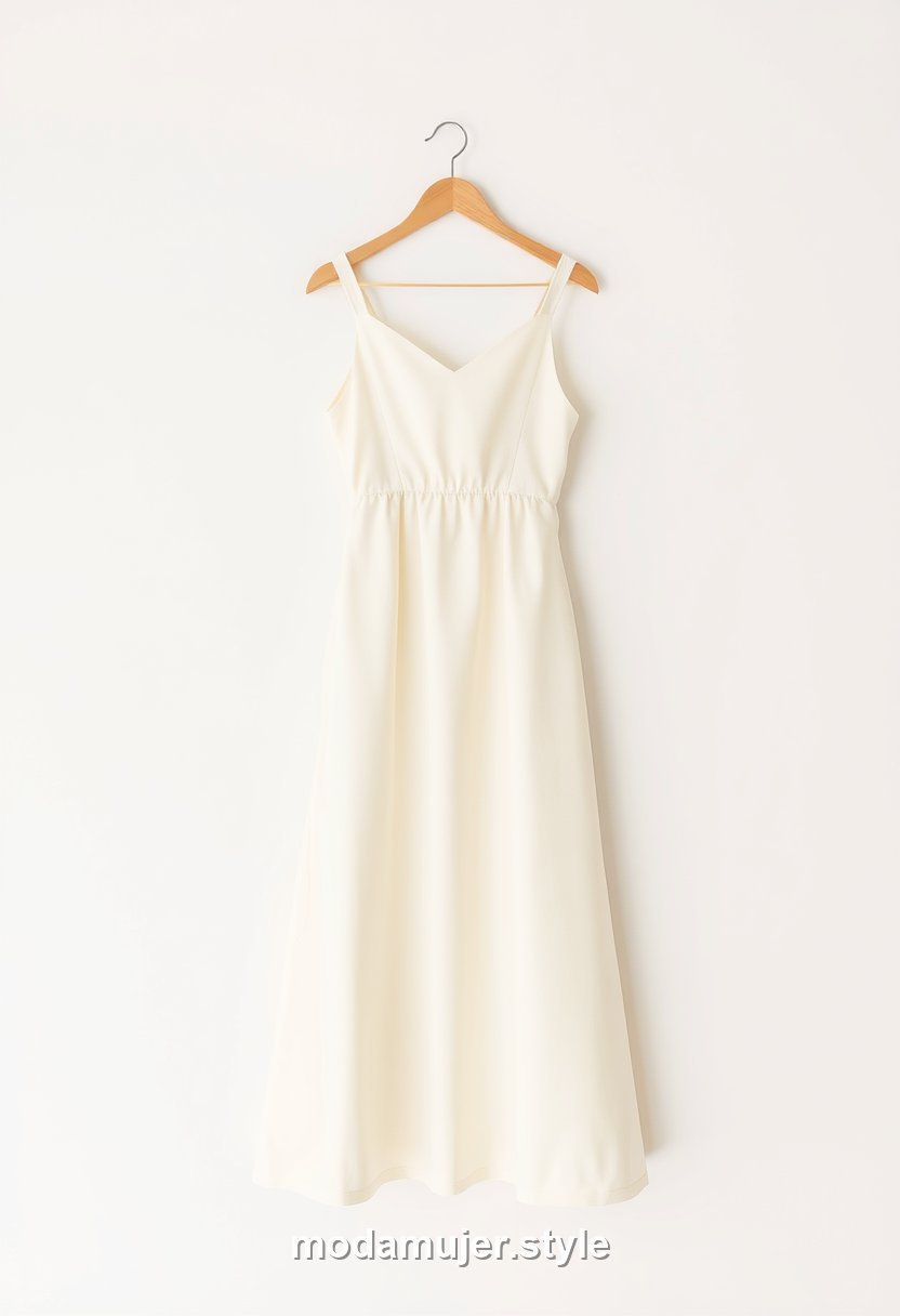 Vestido midi liso de líneas limpias