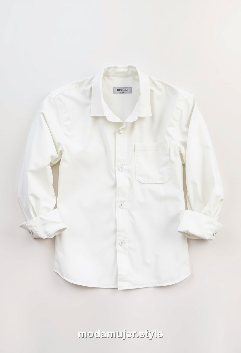 Camisa blanca clásica de popelín