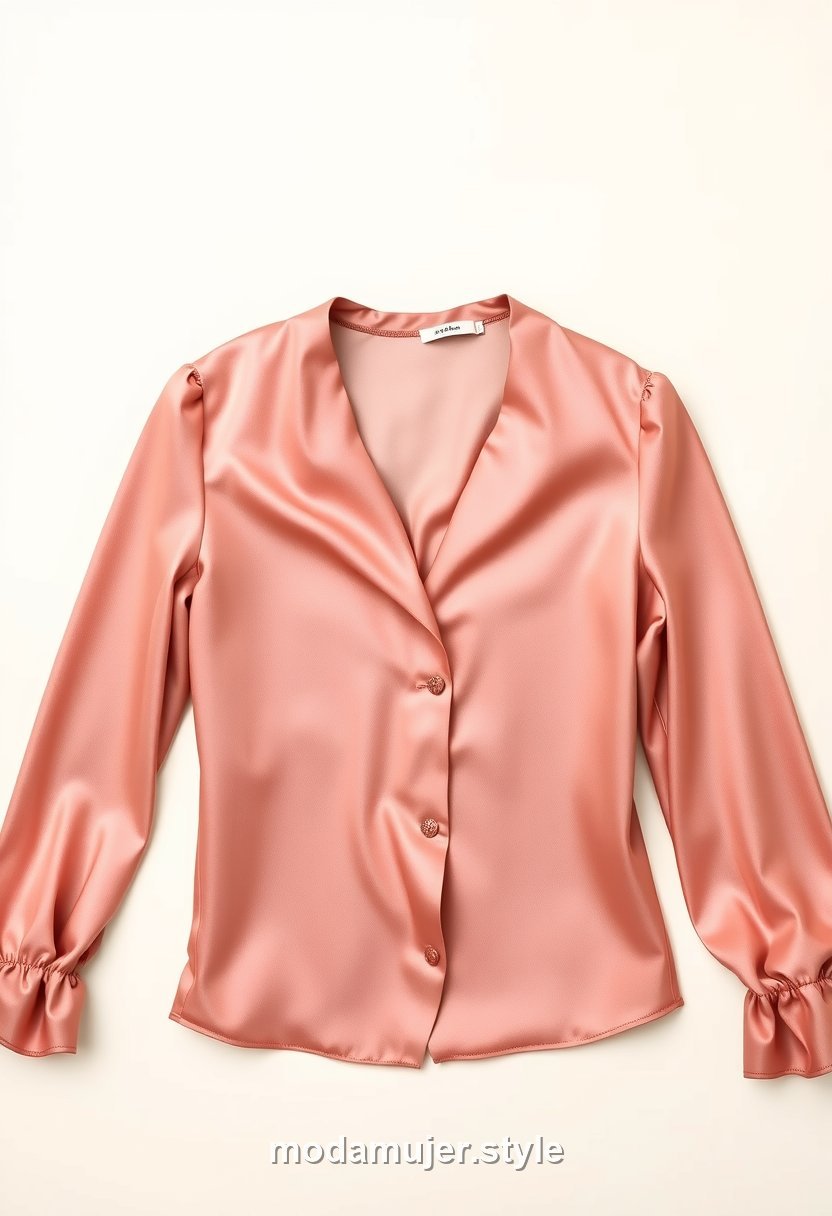 Blusa de seda en color elegante