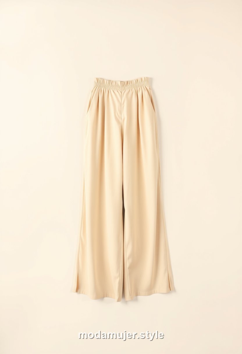 Pantalón ancho fluido de tiro alto
