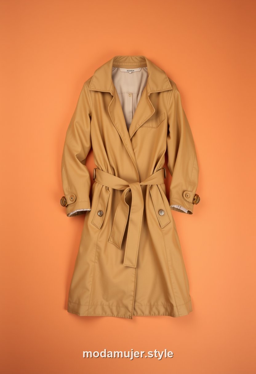 Gabardina o trench camel clásica