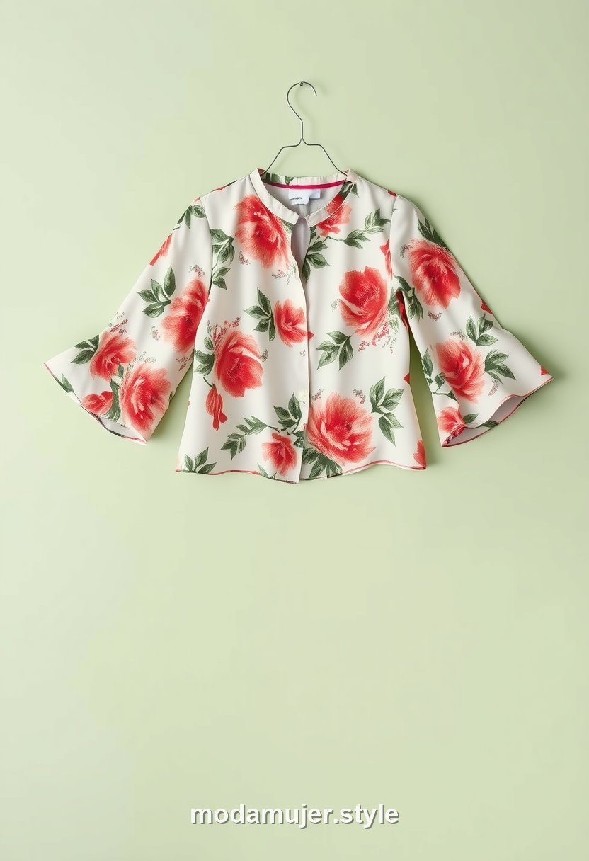 Blusa estampada de flores fluida