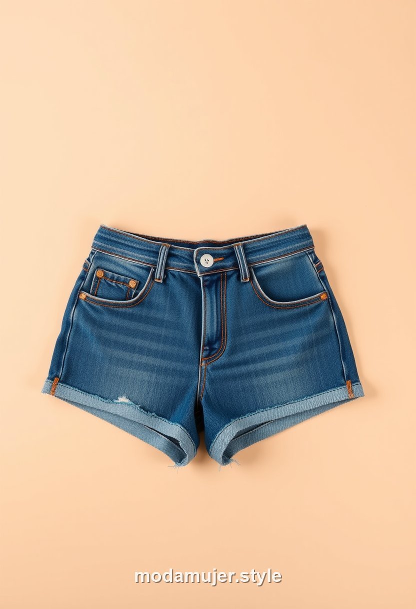 Shorts vaqueros de tiro alto