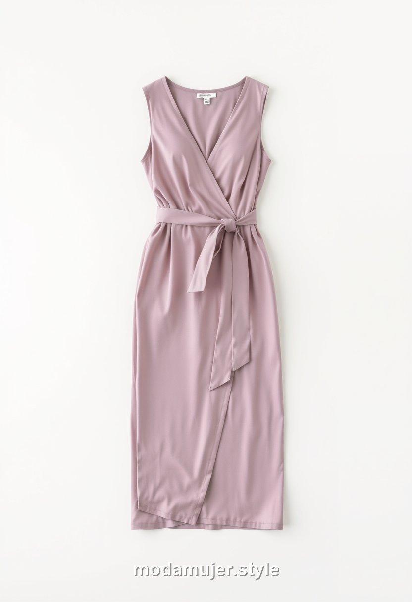 Vestido midi cruzado favorecedor talla grande