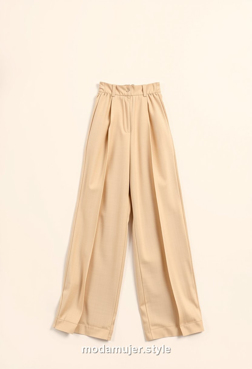 Pantalón palazzo de tiro alto talla grande