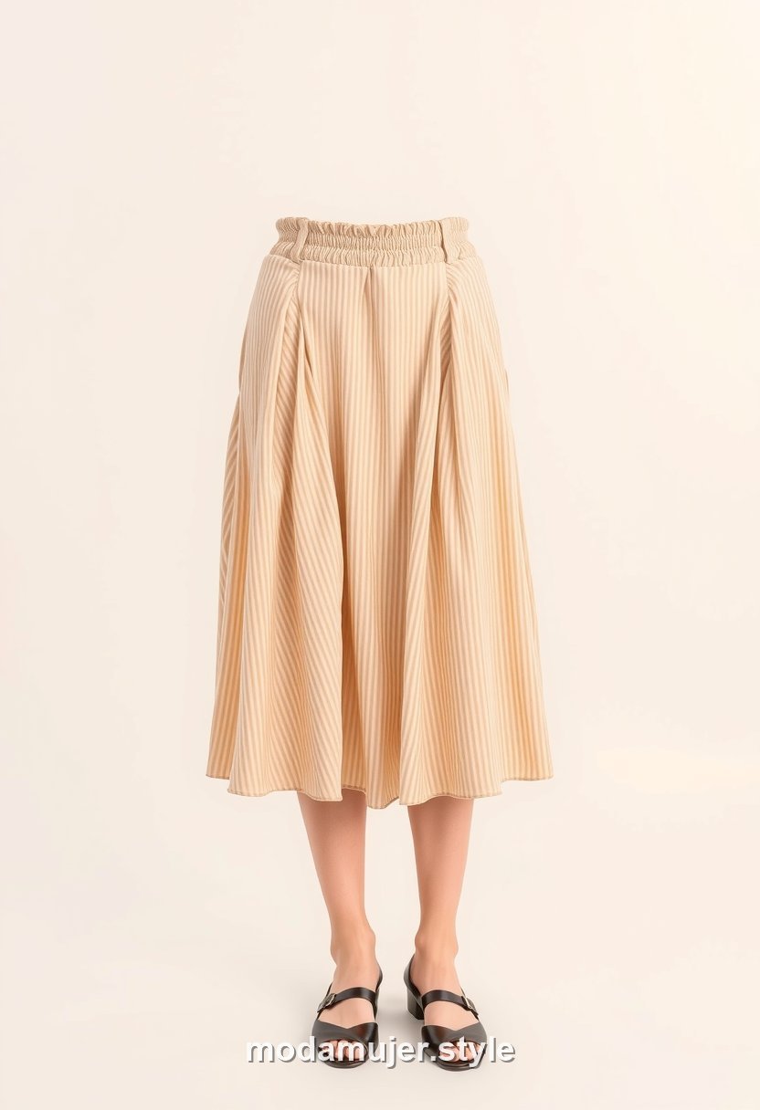 Falda midi de tiro alto talla grande