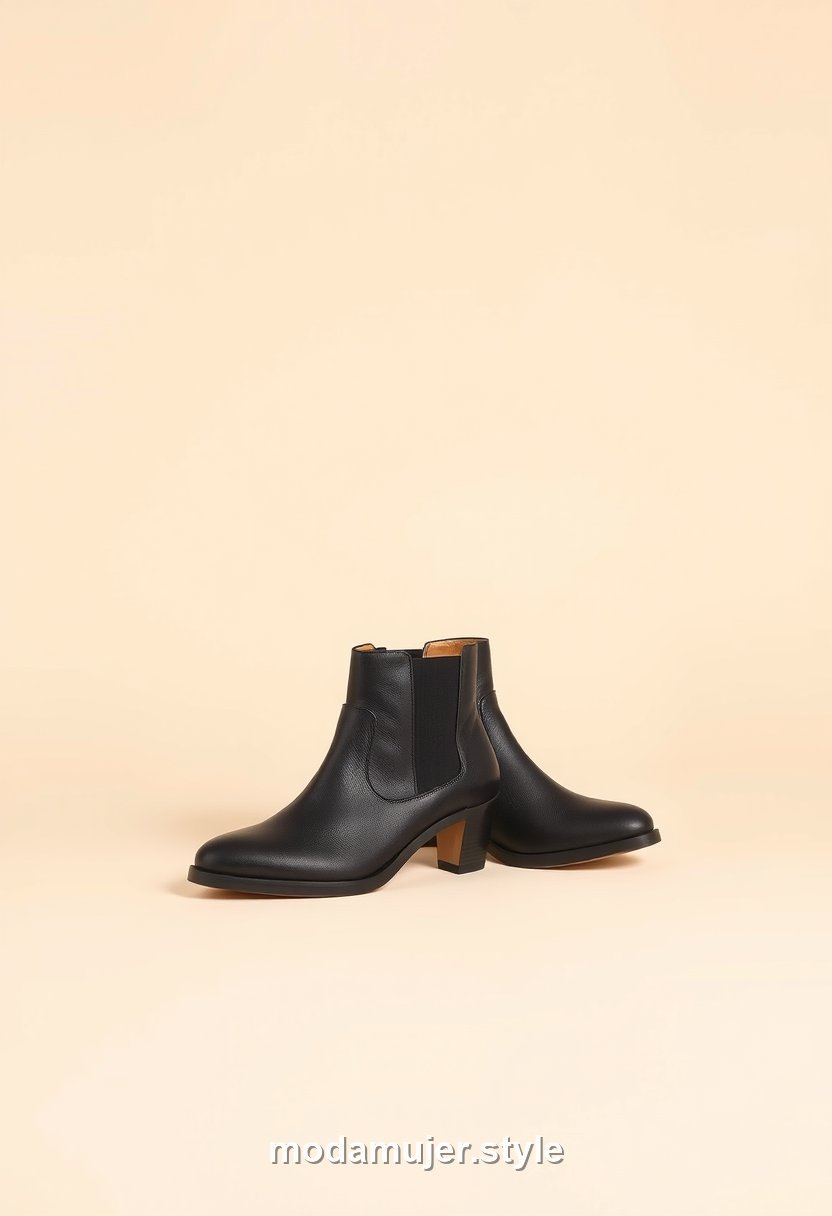 Botines de tacón cómodo negros