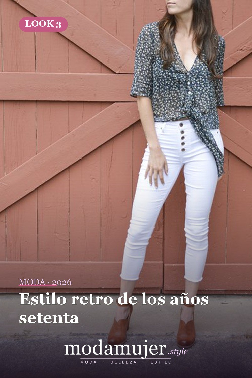 Estilo retro de los años setenta — Cómo combinar jeans con botones: las 13 mejores ideas para vestir para mujer