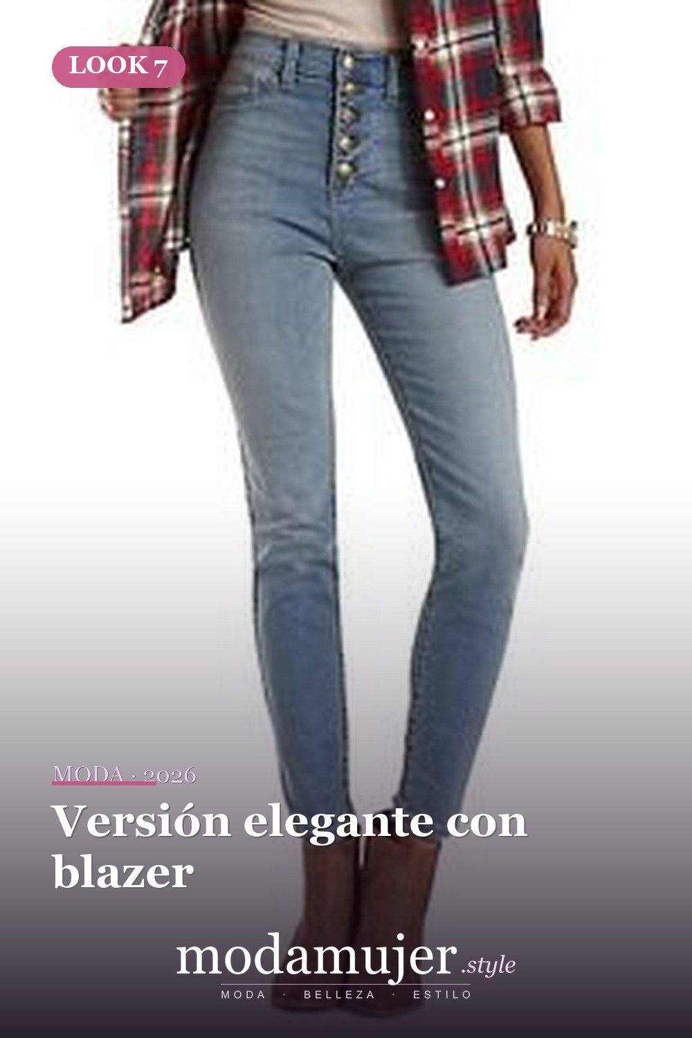 Versión elegante con blazer — Cómo combinar jeans con botones: las 13 mejores ideas para vestir para mujer
