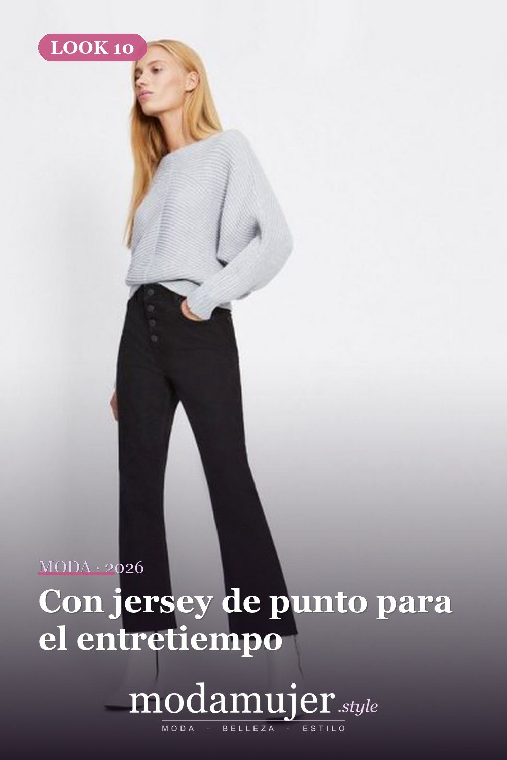 Con jersey de punto para el entretiempo — Cómo combinar jeans con botones: las 13 mejores ideas para vestir para mujer