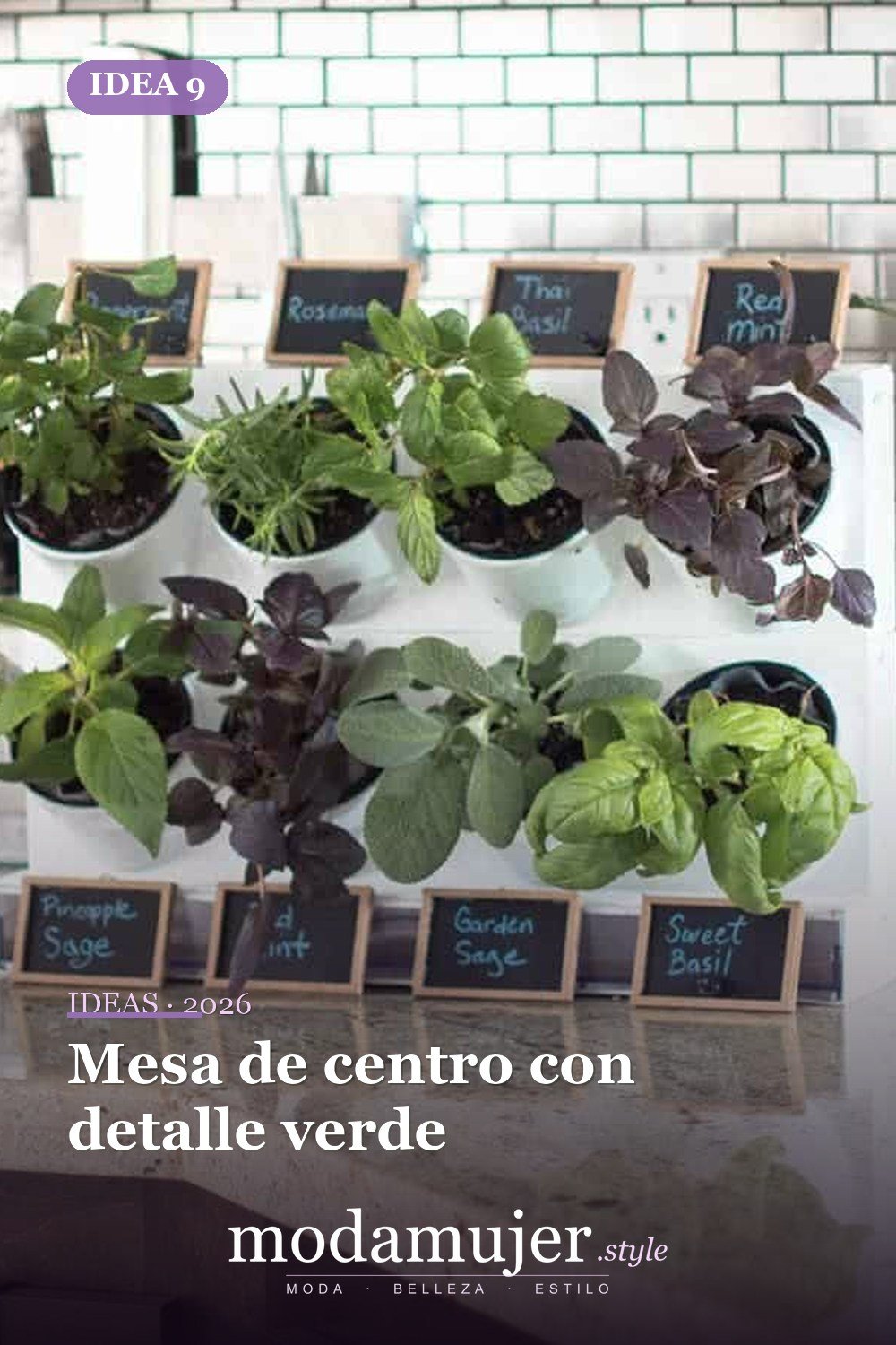 Mesa de centro con detalle verde — Ideas de decoración encantadoras llenas de vegetación