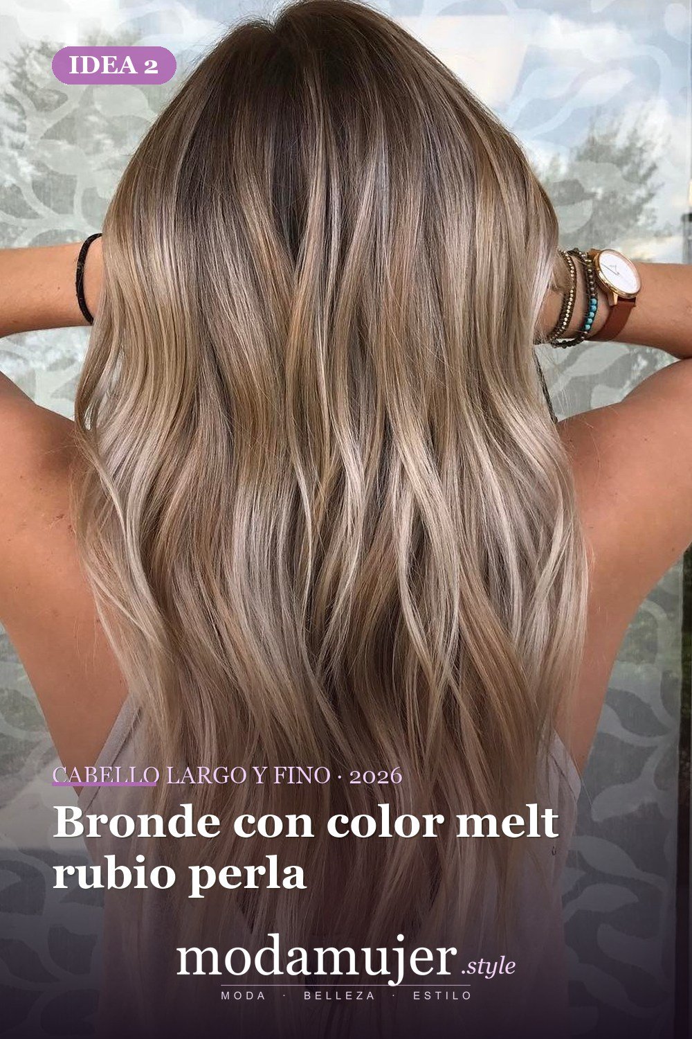 Bronde con color melt rubio perla