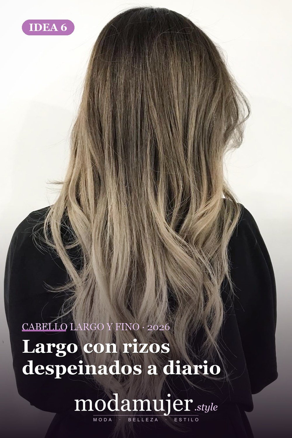 Largo con rizos despeinados a diario
