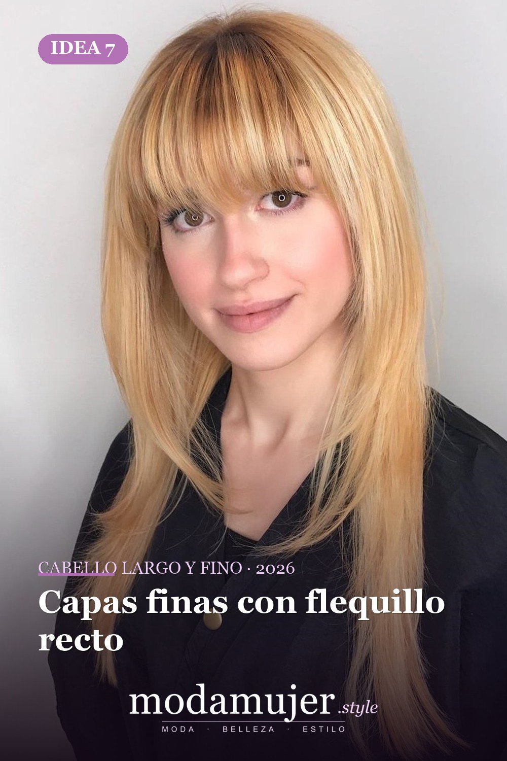 Capas finas con flequillo recto
