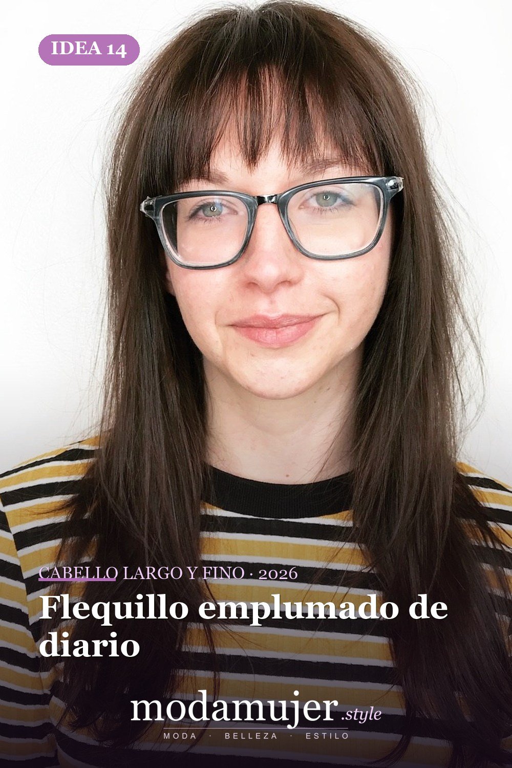 Flequillo emplumado de diario