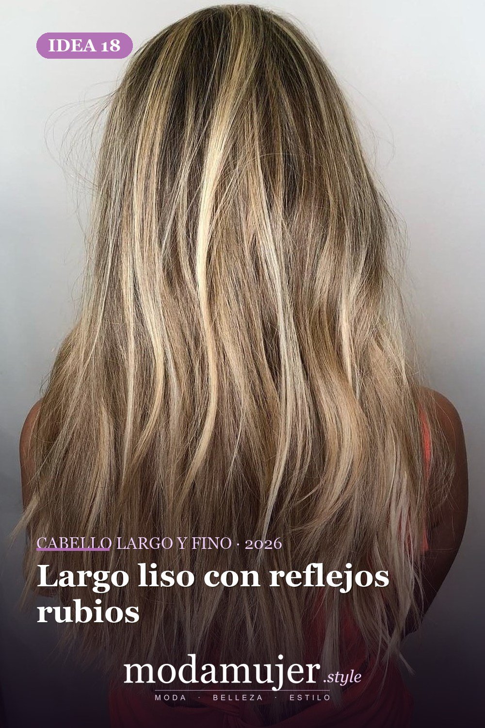 Largo liso con reflejos rubios