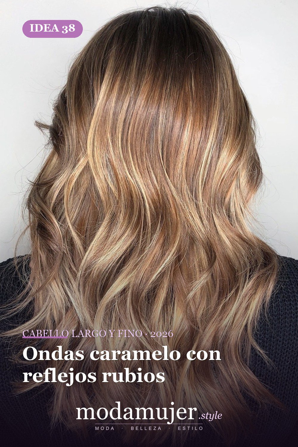 Ondas caramelo con reflejos rubios